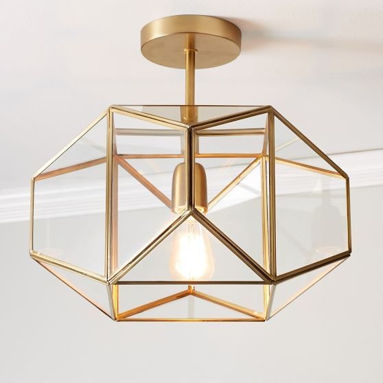 Geometric Brass Glass Ceiling Light AH-121 Moradabad